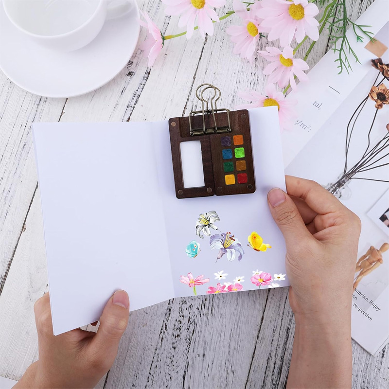 Portable Watercolor Set Travel - Binder Clip Assorted 评论和价格